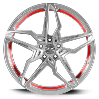 CORSPEED KHARMA hliníkové disky 8,5x19 5x114,3 ET42 Silver-brushed-Surface undercut Trimline red