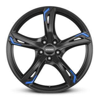 RONAL R62 Blue hliníkové disky 8x19 5x112 ET35 JETBLACK