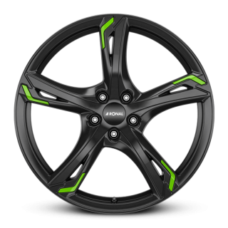 RONAL R62 Green hliníkové disky 7,5x17 5x114,3 ET40 JETBLACK