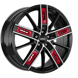 RONAL R67 Red Right hliníkové disky 8x18 5x112 ET40 JETBLACK-FRONTKOPIERT