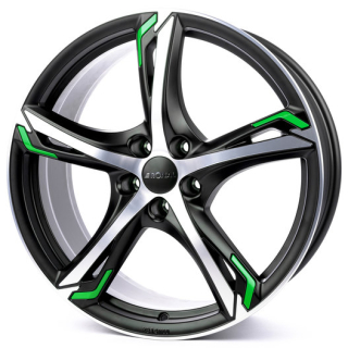 RONAL R62 Green hliníkové disky 7,5x17 5x112 ET52 JETBLACK-MATT-FRONTKOPIERT