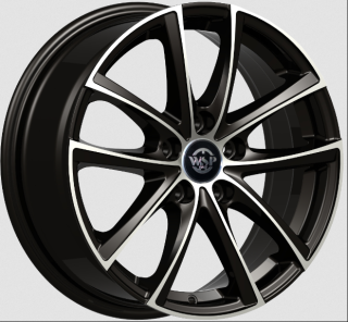 WSP WD001 PRASLIN FIAT hliníkové disky 7x17 5x98 ET41 GLOSSY BLACK POLISHED
